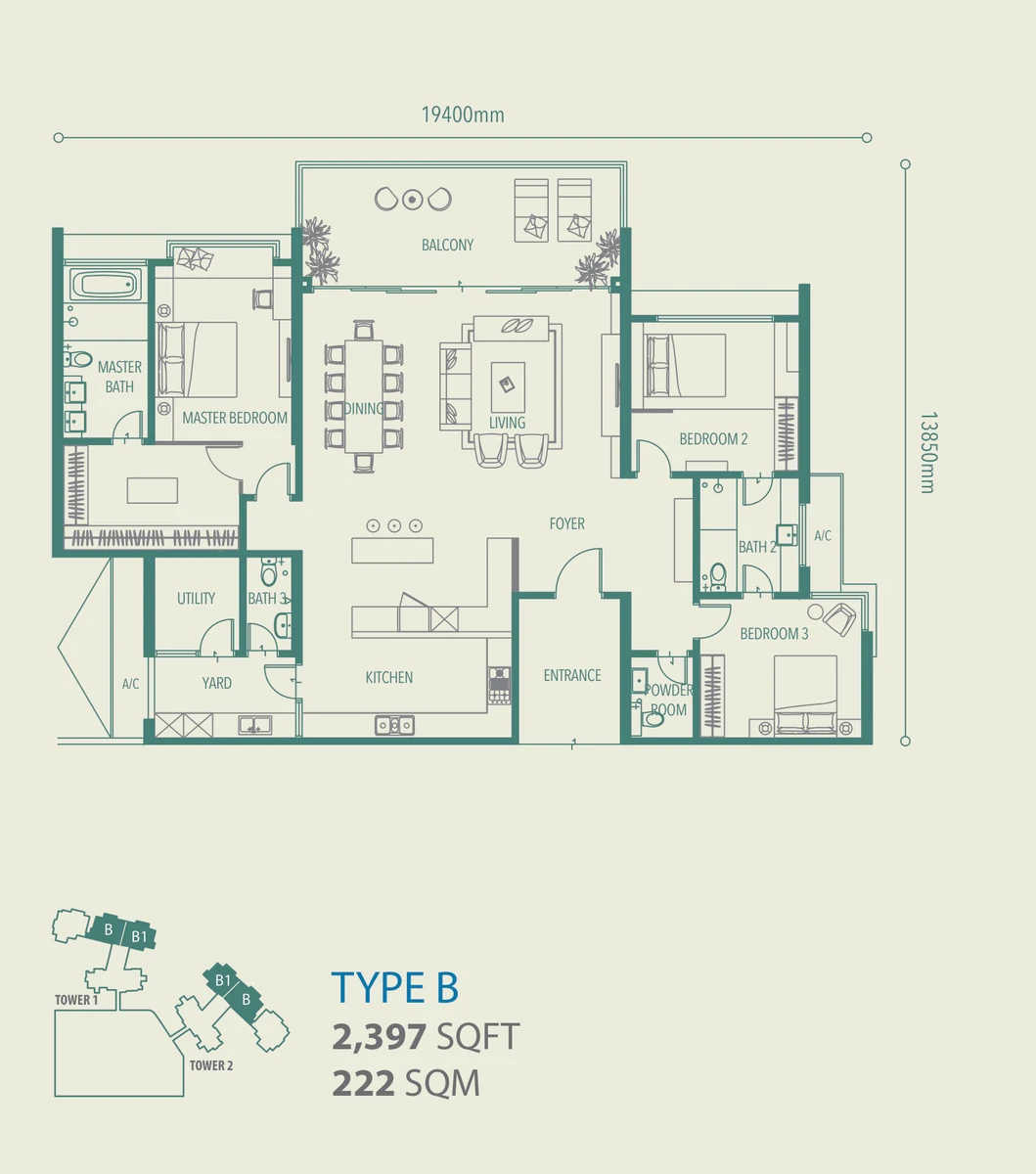 Alila 2 Type B floor plan