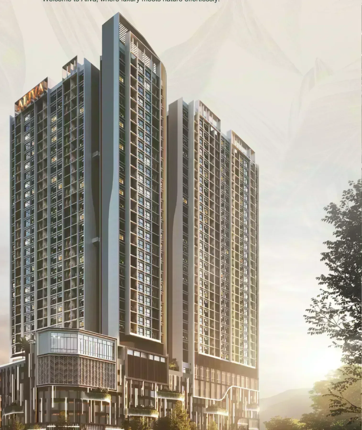 Aliva Mount Austin twin block facade Johor Bahru