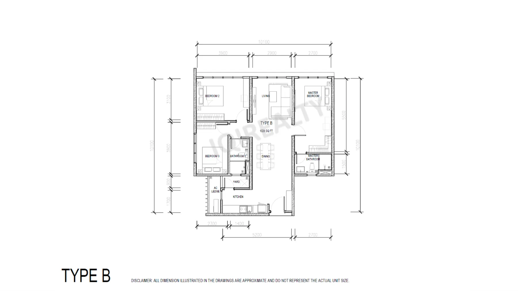 Alora Residences Type B floor plan