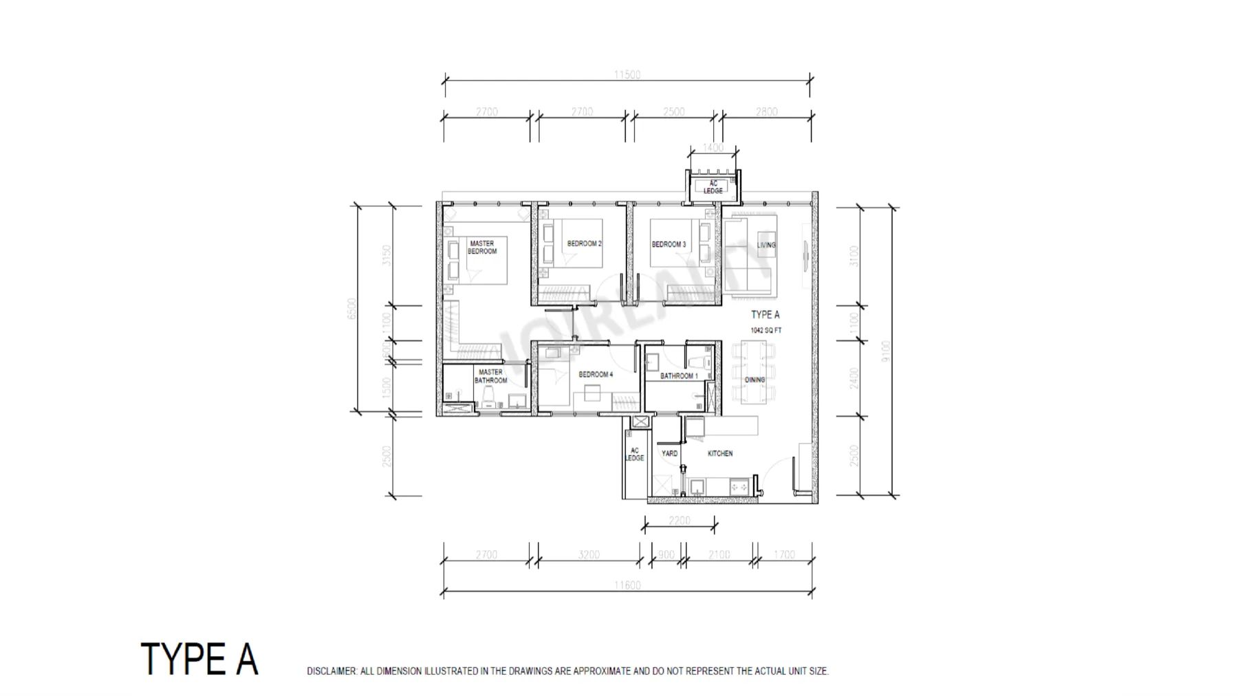 Alora Residences Type A floor plan