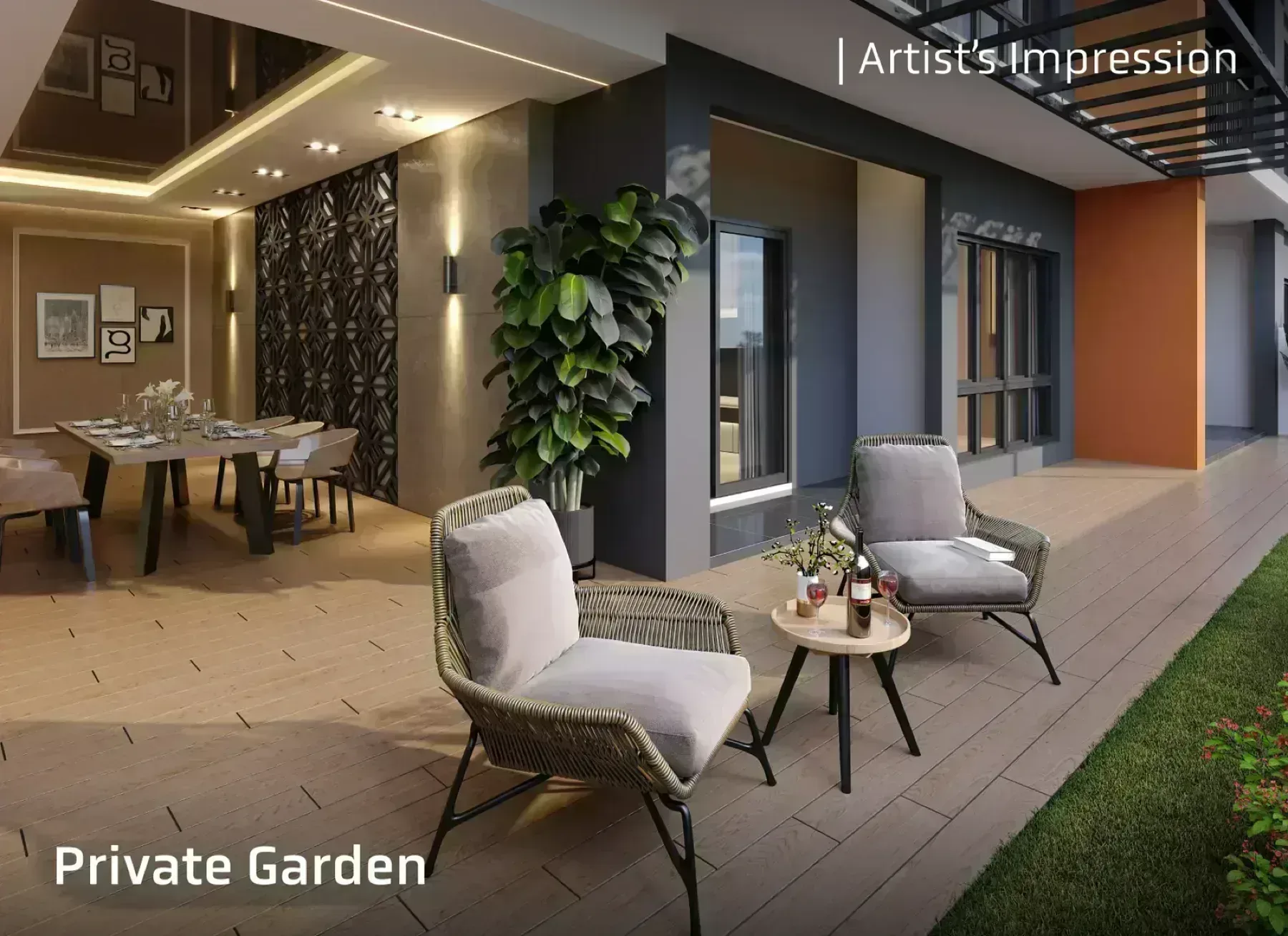 Private garden unit at Altus Residency opening onto its own lawn
