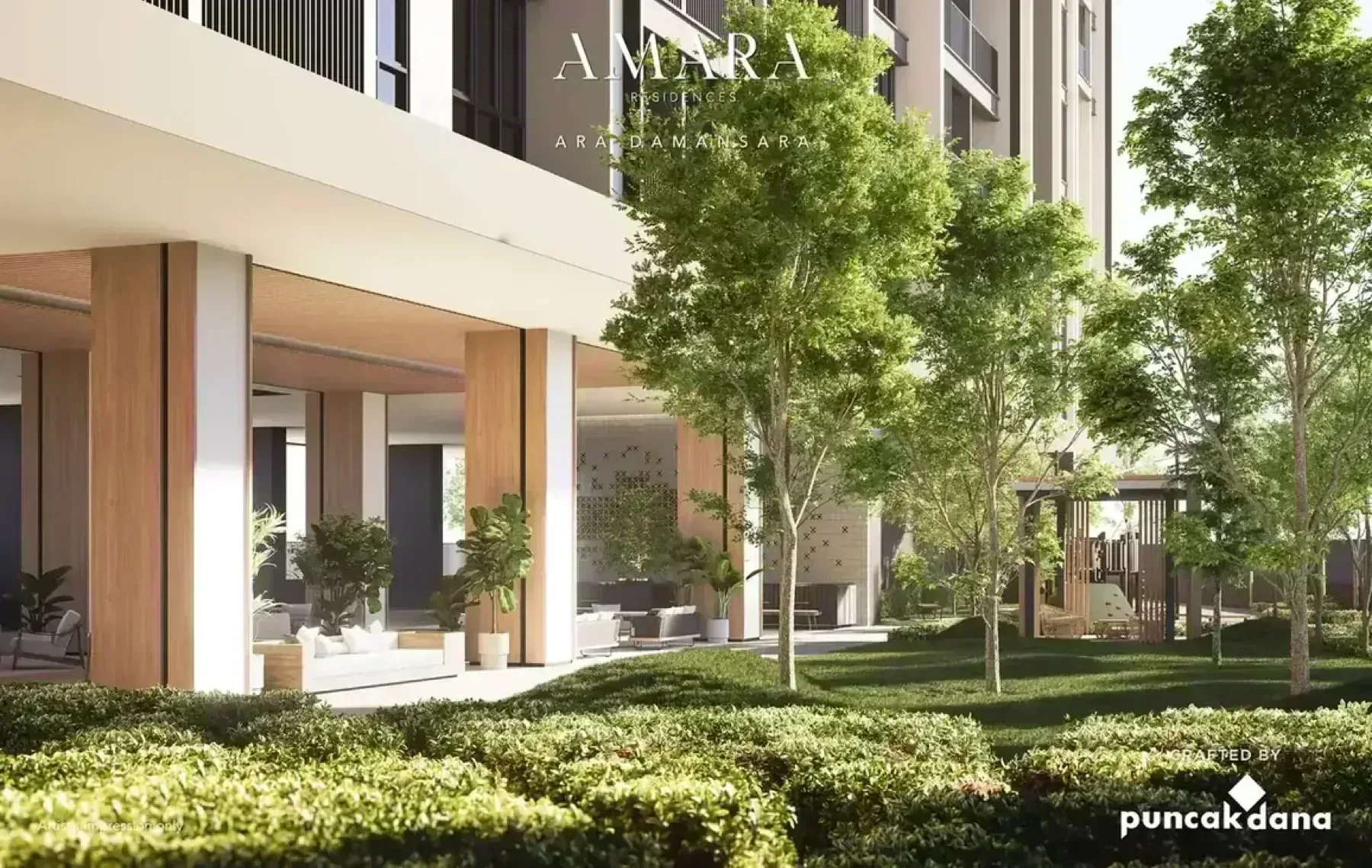 Amara Residences courtyard garden