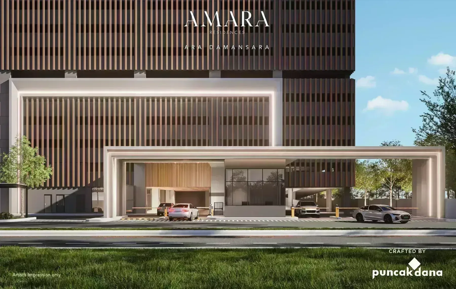 Amara Residences facade entrance