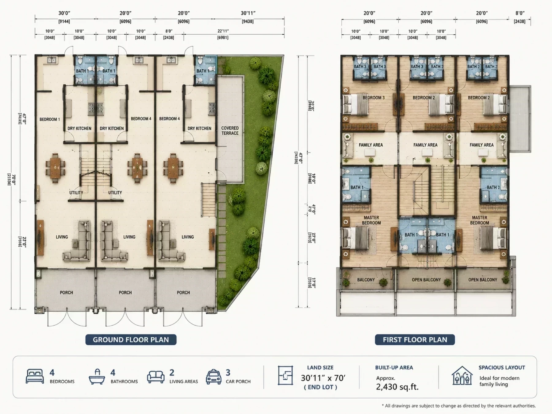 Ampang Cove Ipoh Terrace (End Lot) floor plan