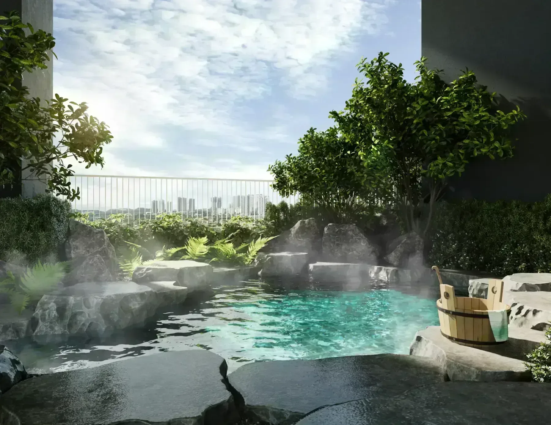 Aras Residences onsen deck