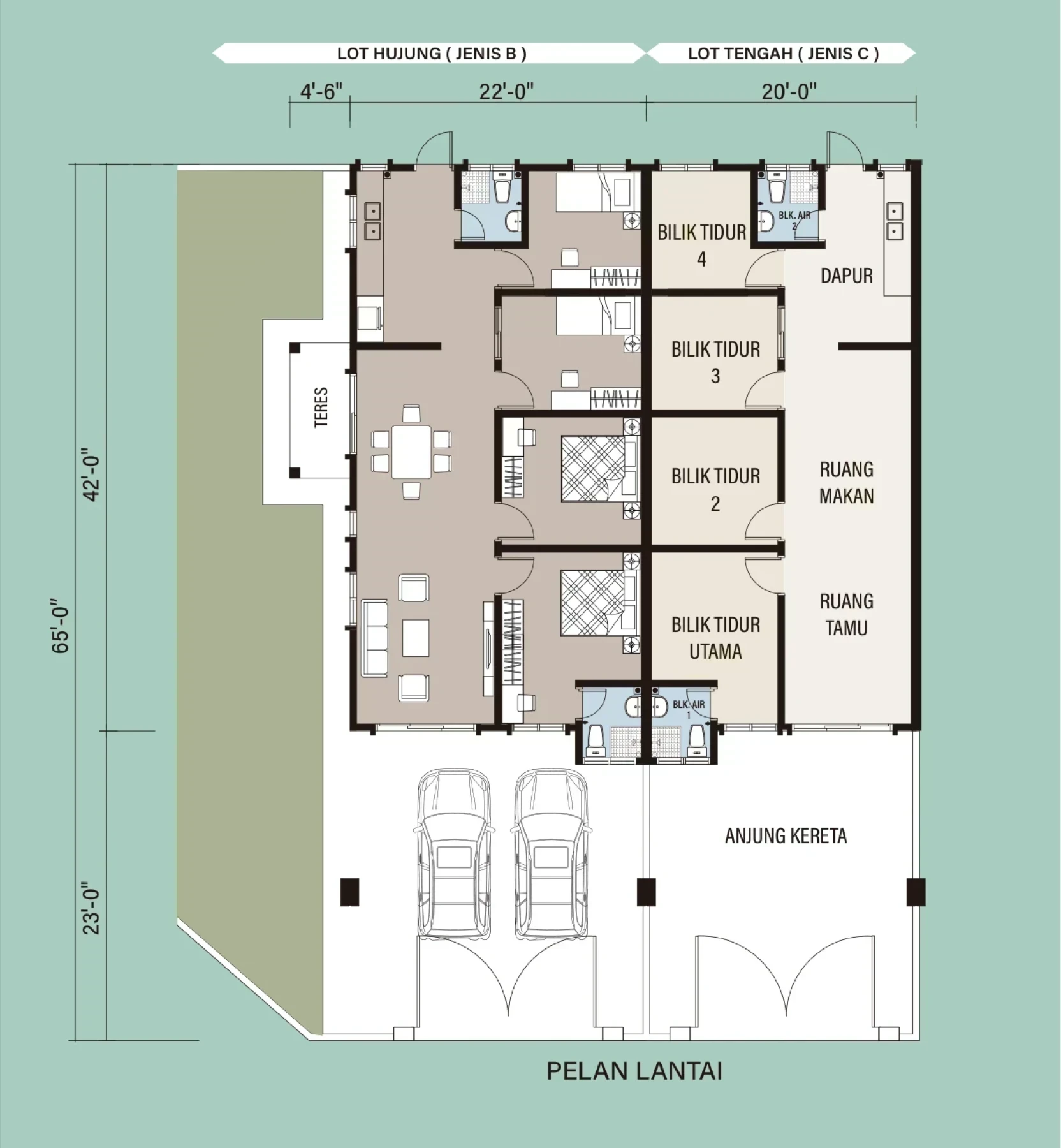 Arena Perpaduan Utama Terrace (Intermediate) floor plan