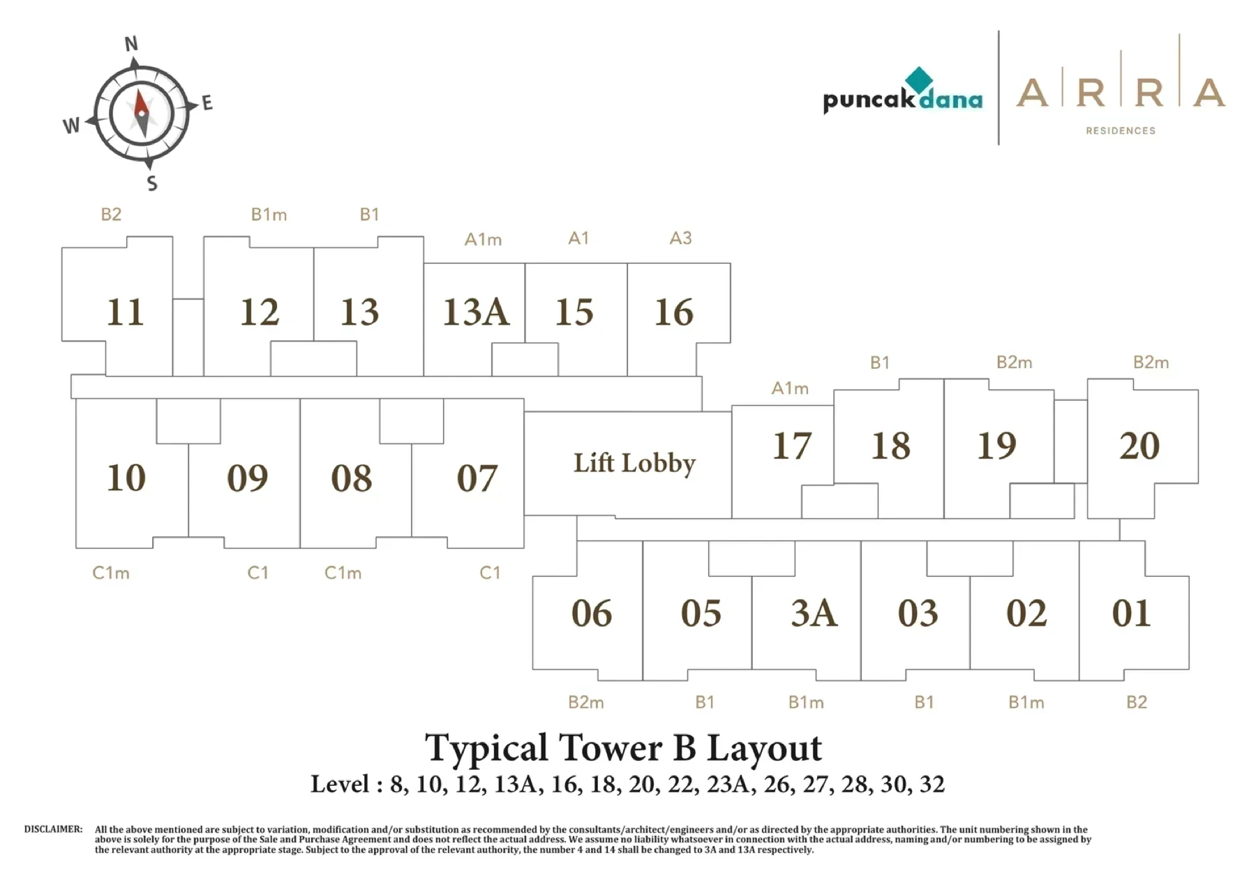 ARRA Residences Floor Plan (Tower B, Typical Floor) floor plan