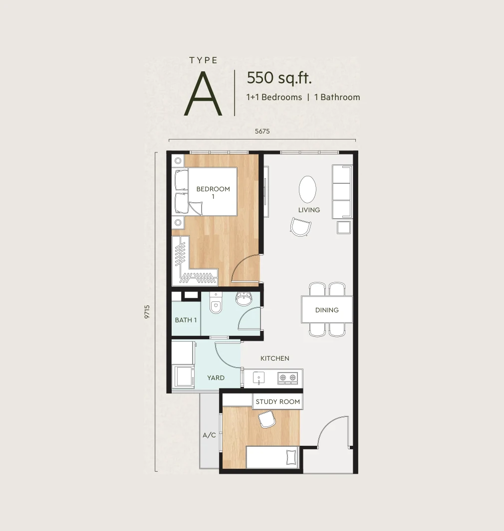 Bayu Mori Park Type A floor plan