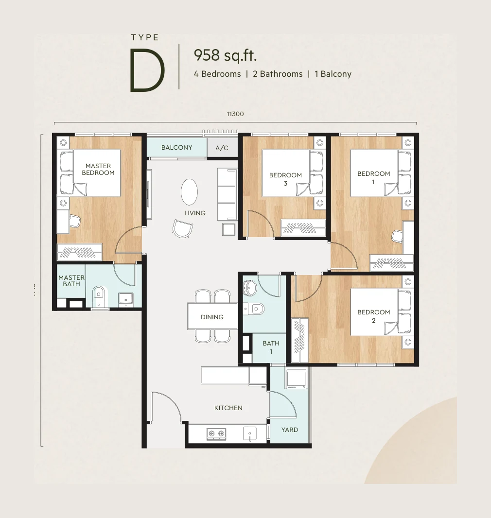 Bayu Mori Park Type D floor plan