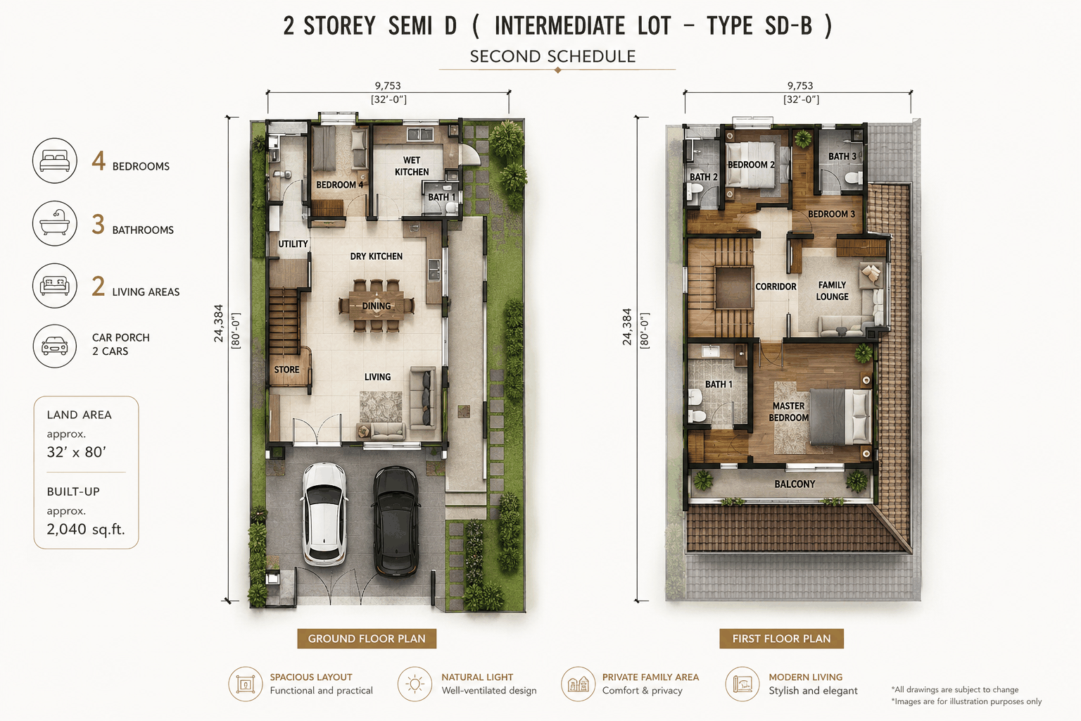 BungalowDees Semi-Detached floor plan