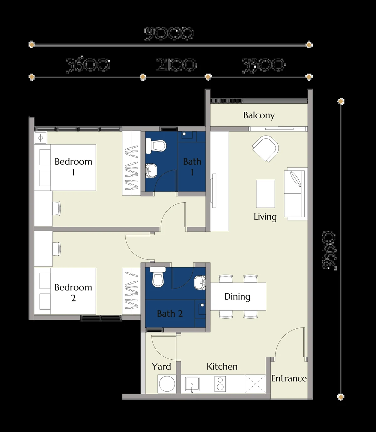Calia Residence Type C floor plan