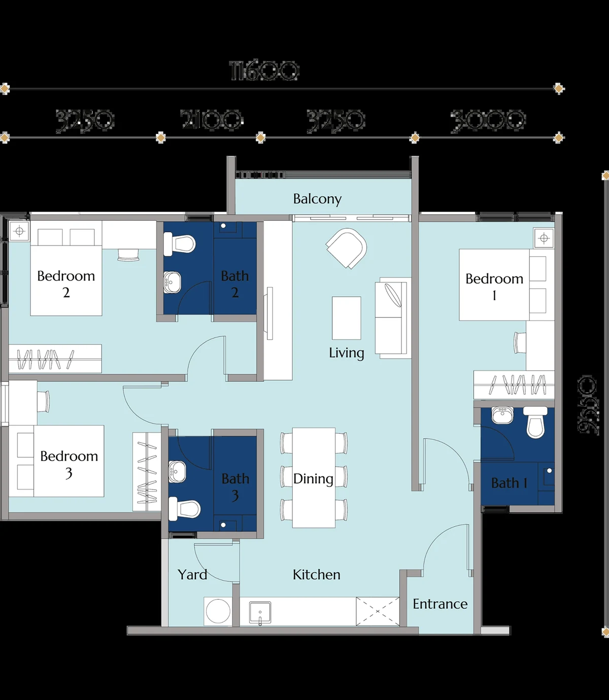 Calia Residence Type D floor plan