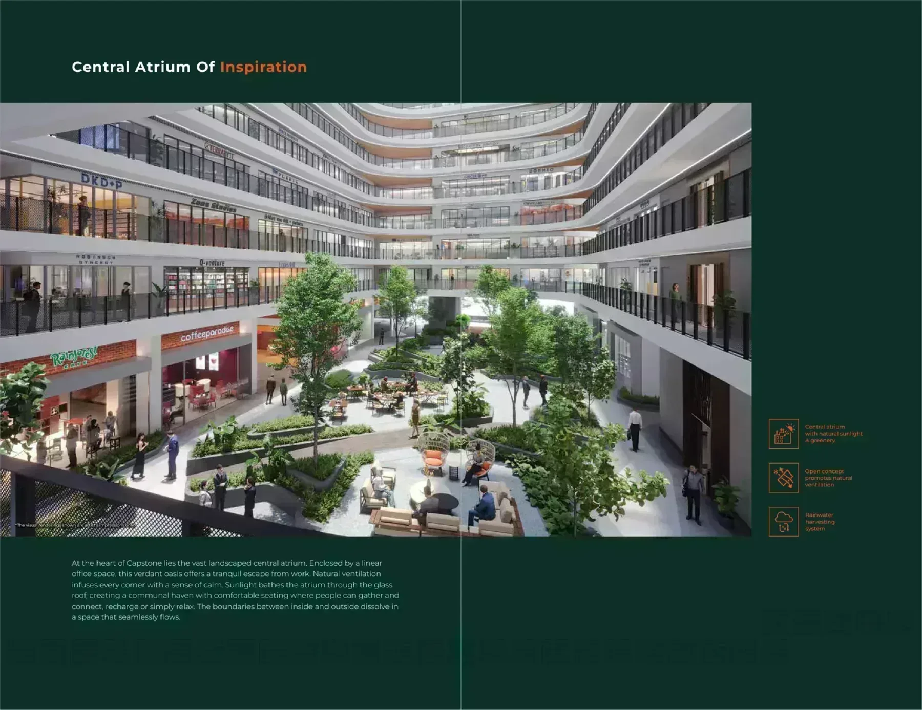 capstone corporate suites central atrium artist impression