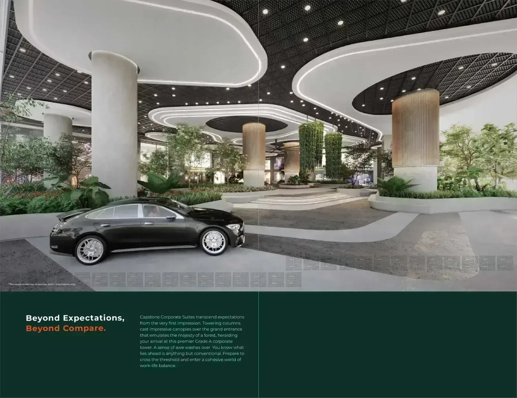 capstone corporate suites drop off lobby artist impression