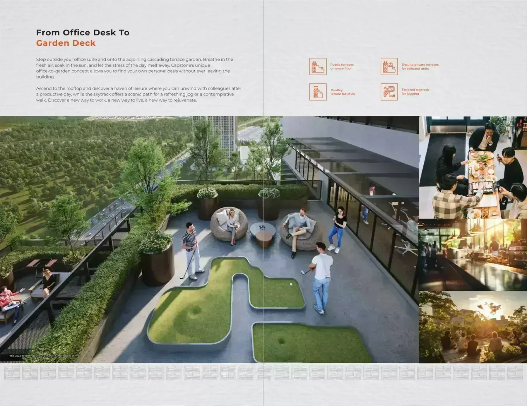 capstone corporate suites garden deck artist impression