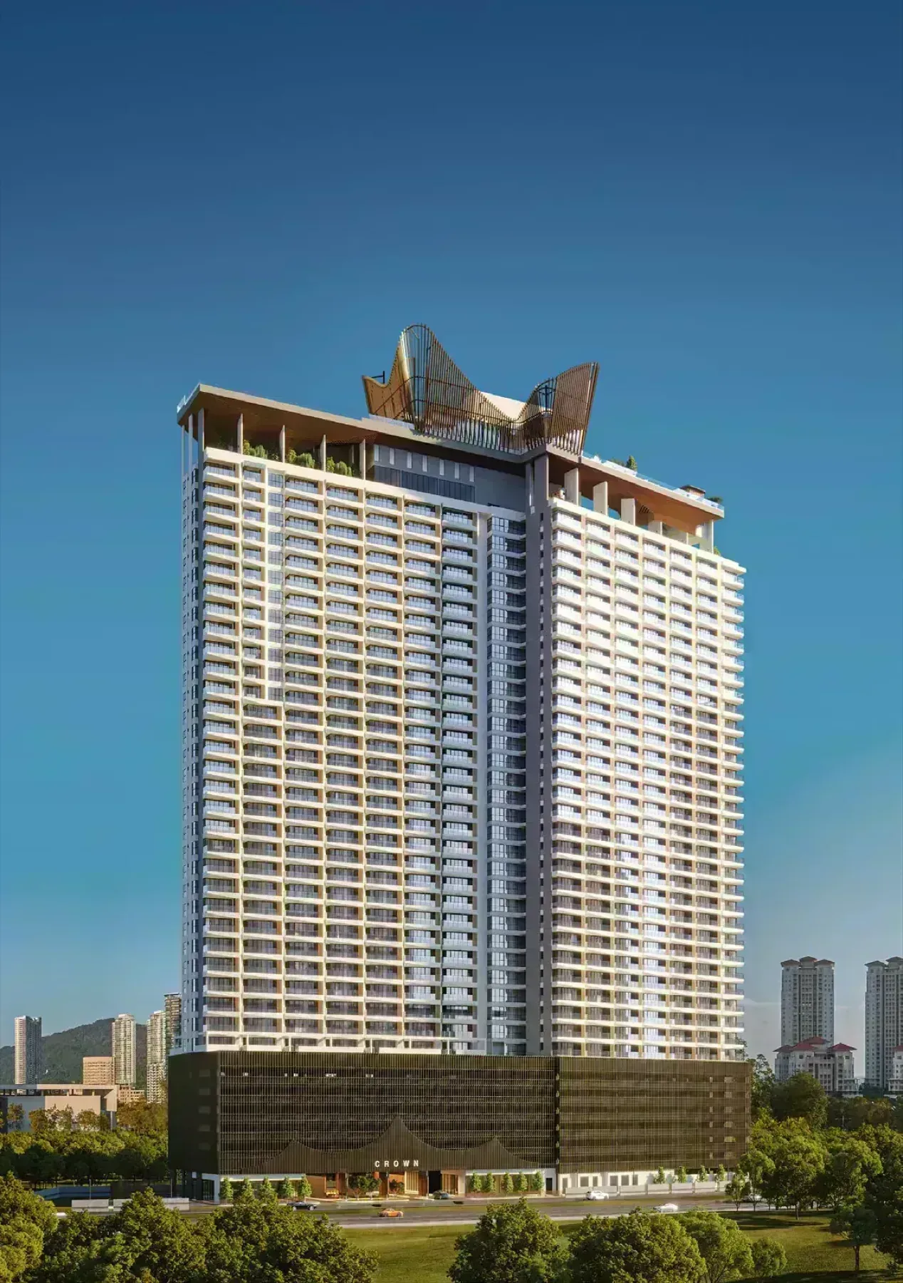 Crown Penang tower facade artist's impression in Tanjung Tokong, Penang