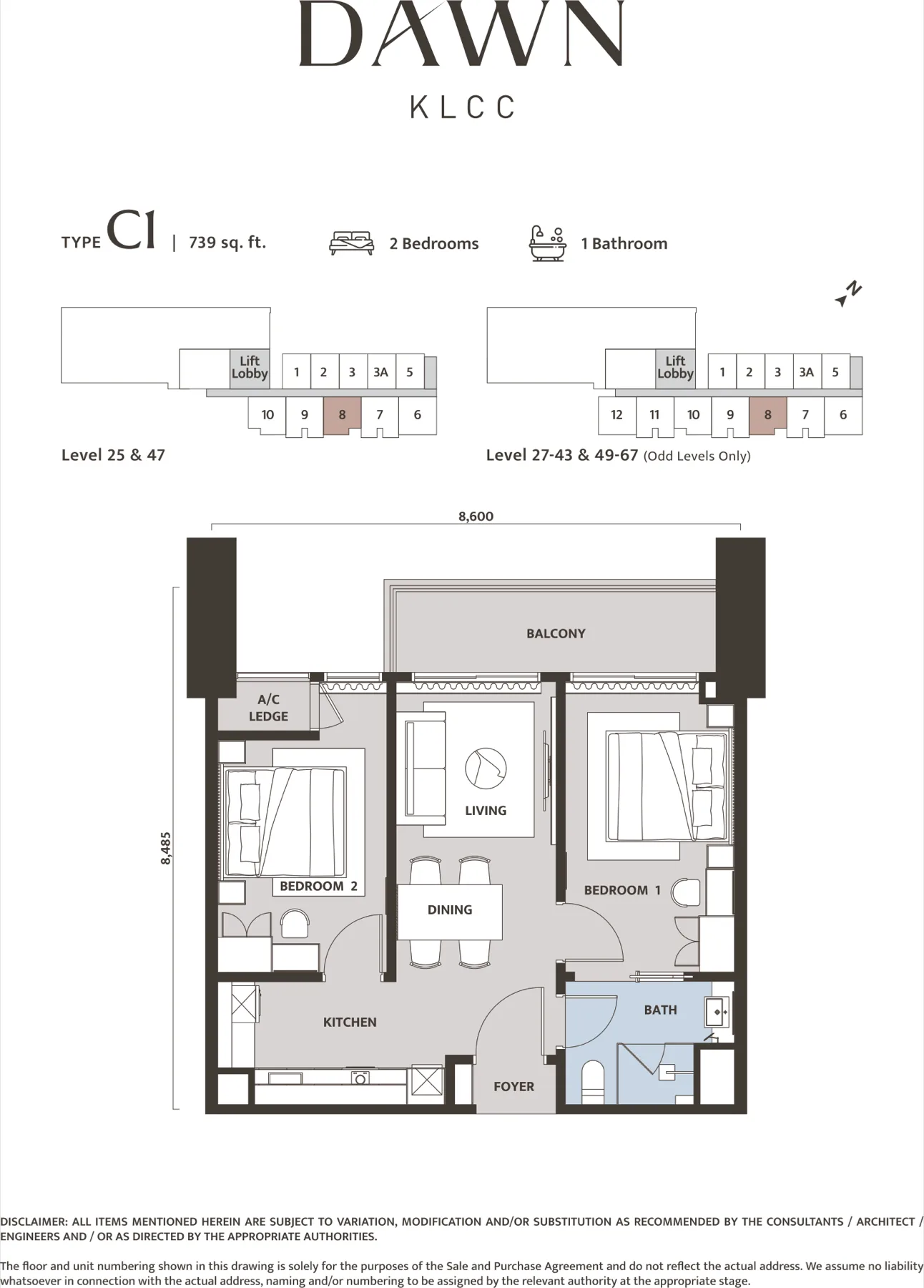 Dawn KLCC Type C1 floor plan