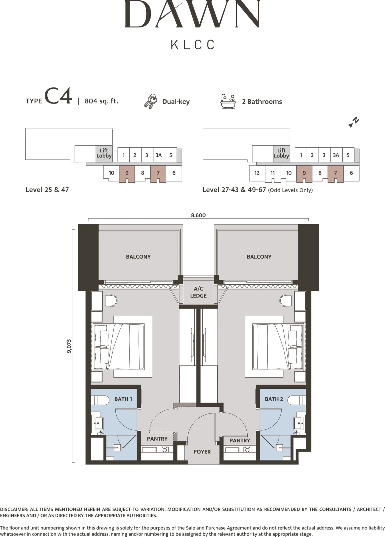 Dawn KLCC Type C4 floor plan