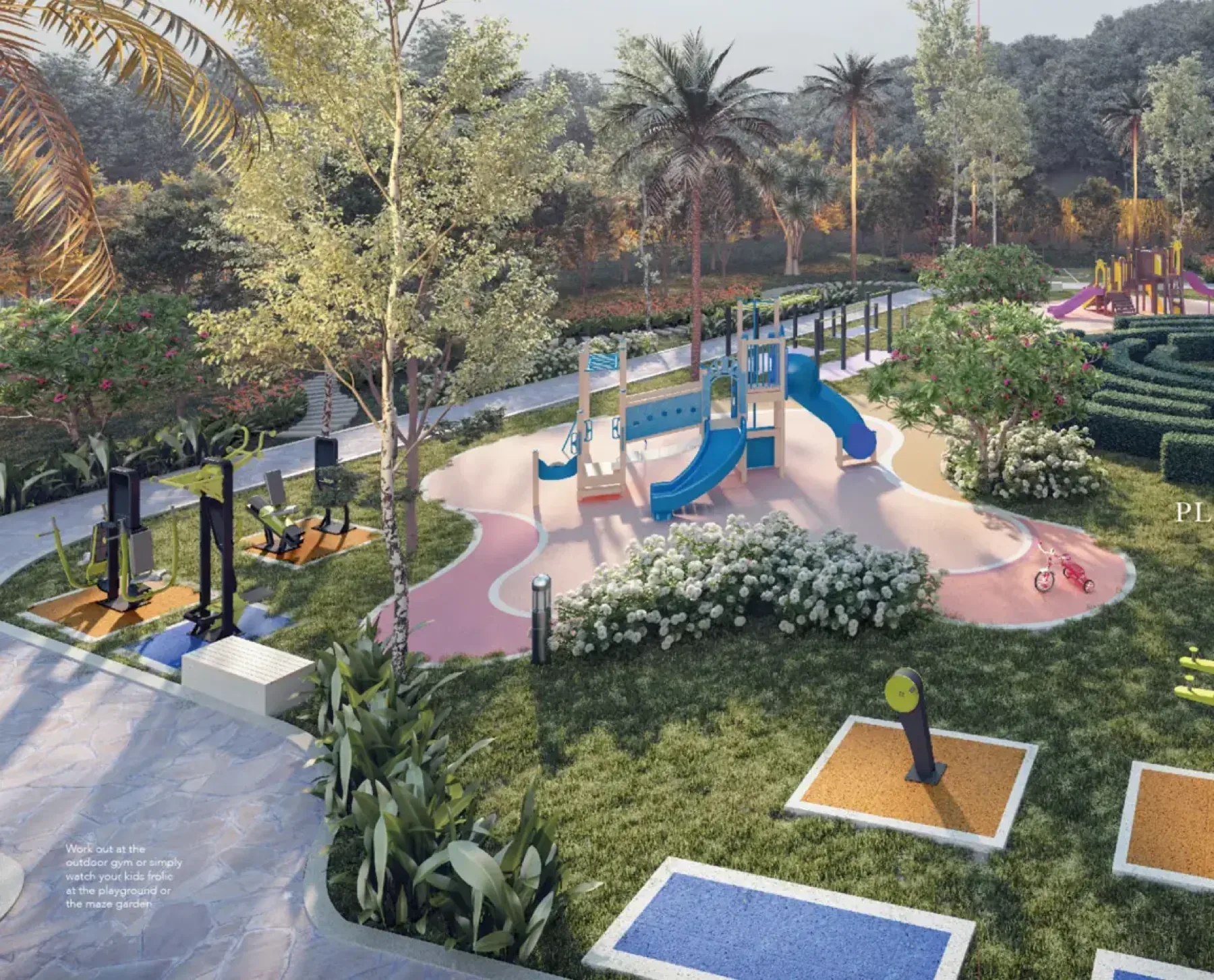Dedaun Residensi children playground and landscaped garden