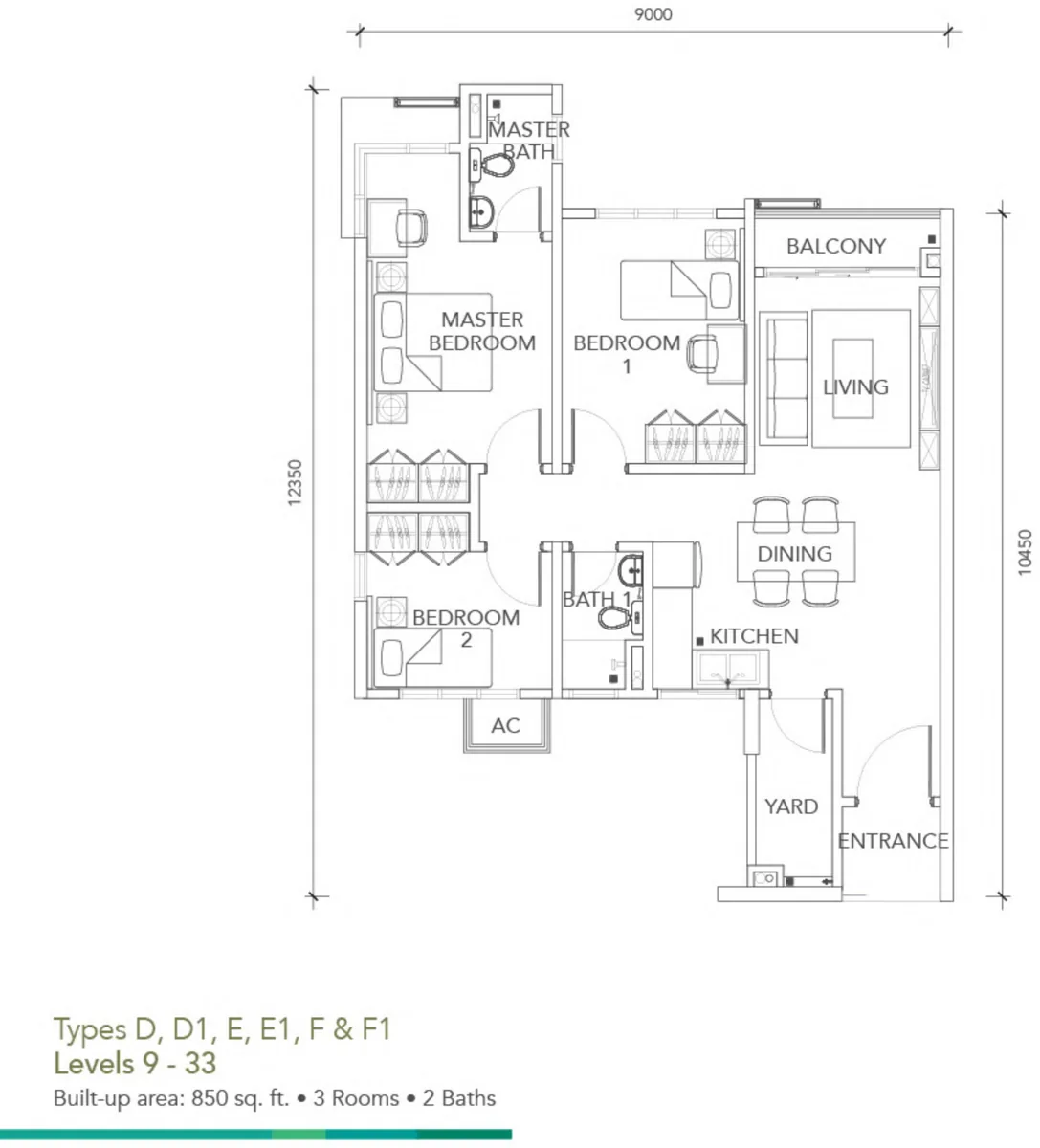 Dedaun Residensi Type S (Type D) floor plan