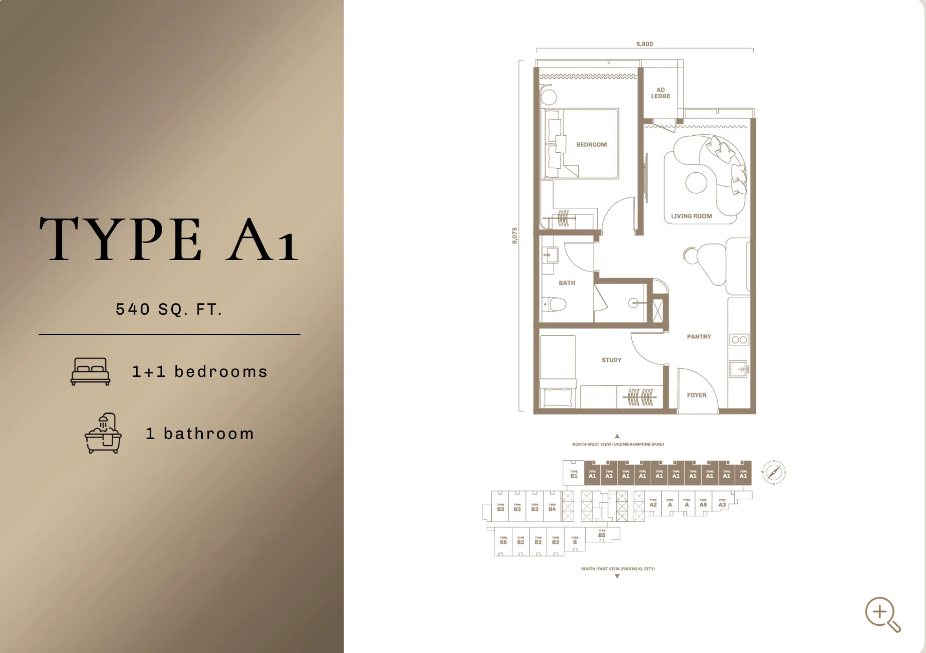 Divine KLCC Type A1 floor plan
