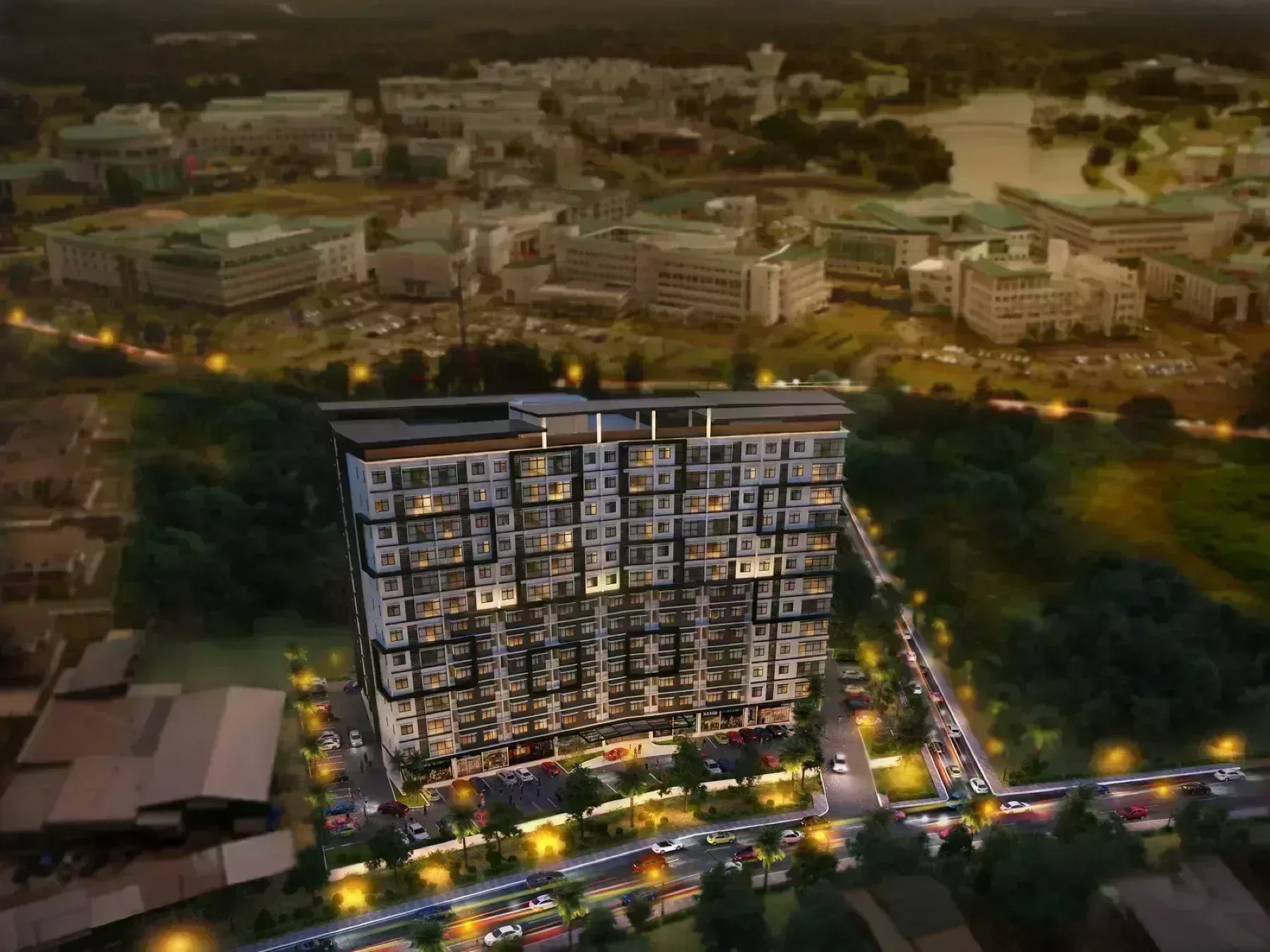 d'Millenia Residences aerial night