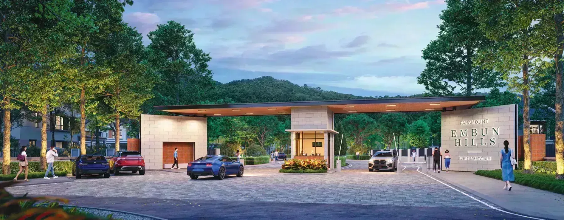 Embun Hills entrance statement and guardhouse
