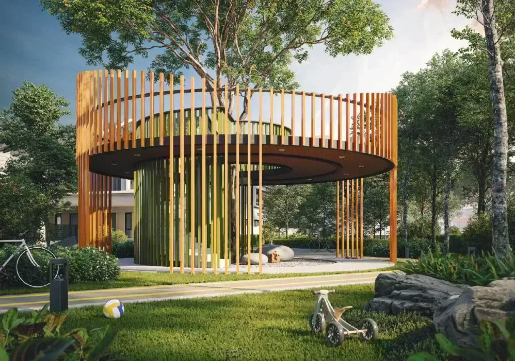Embun Hills viewing deck pavilion in the parkland