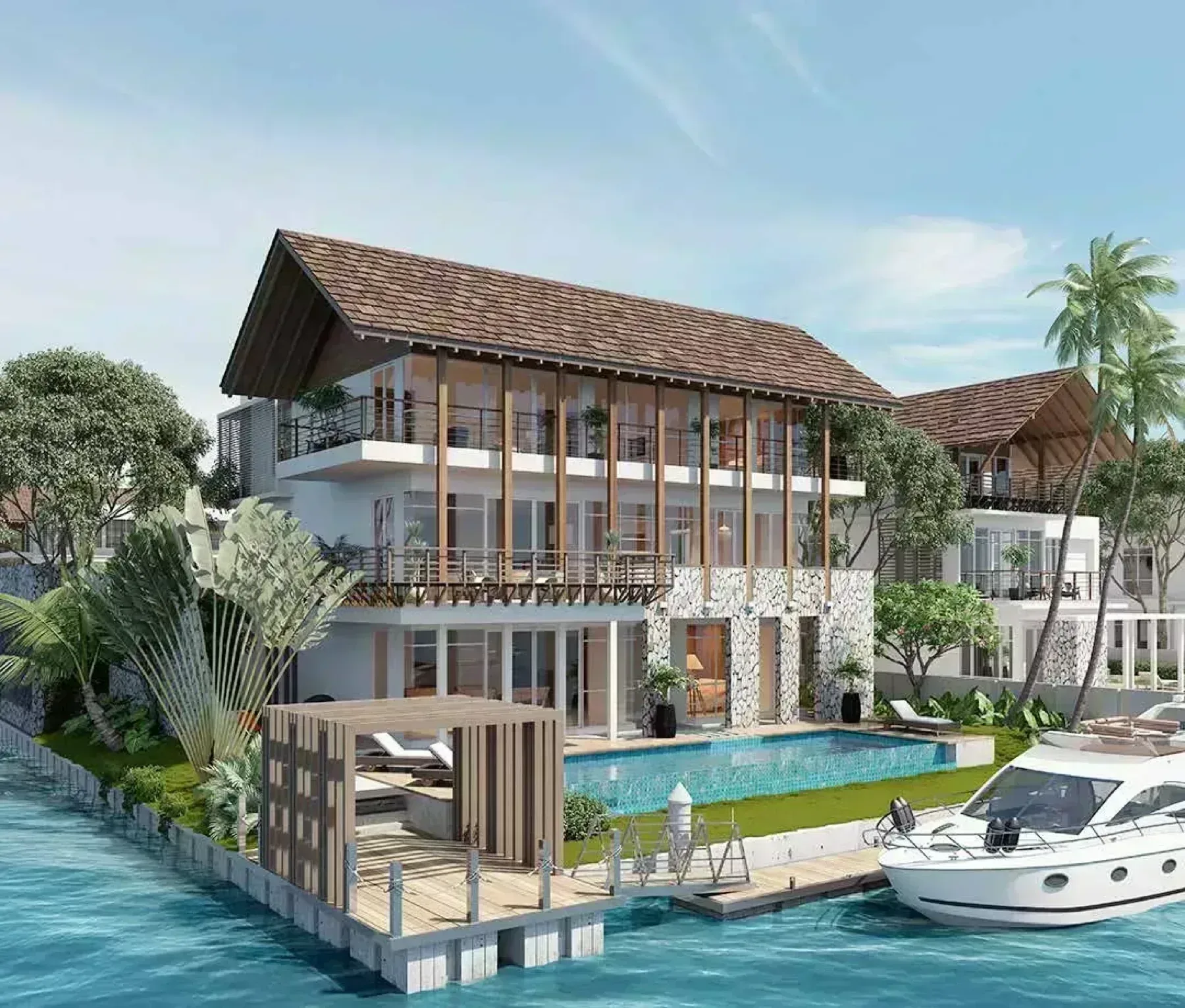Emerald Bay villa facade