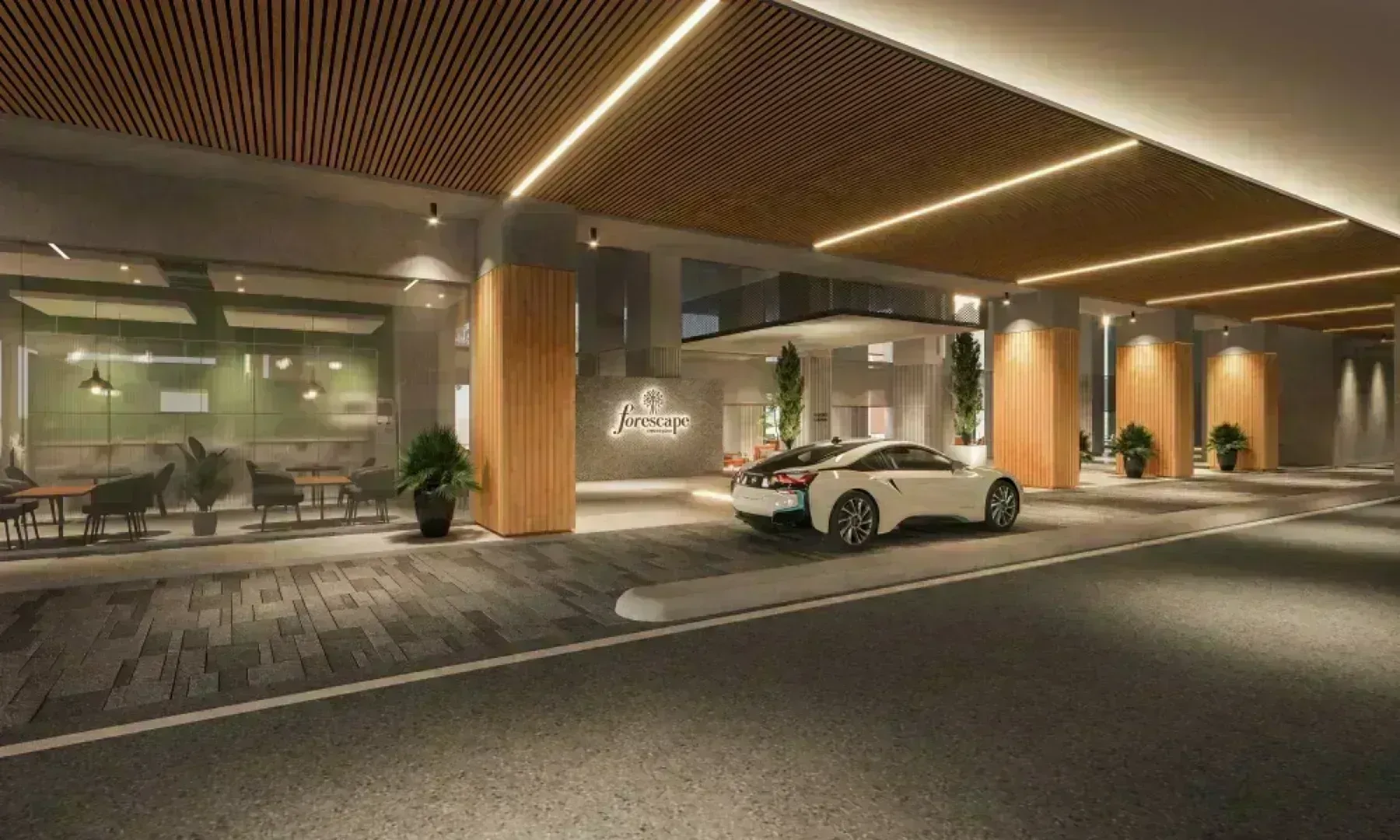 Forescape Metrioplace covered arrival and drop-off