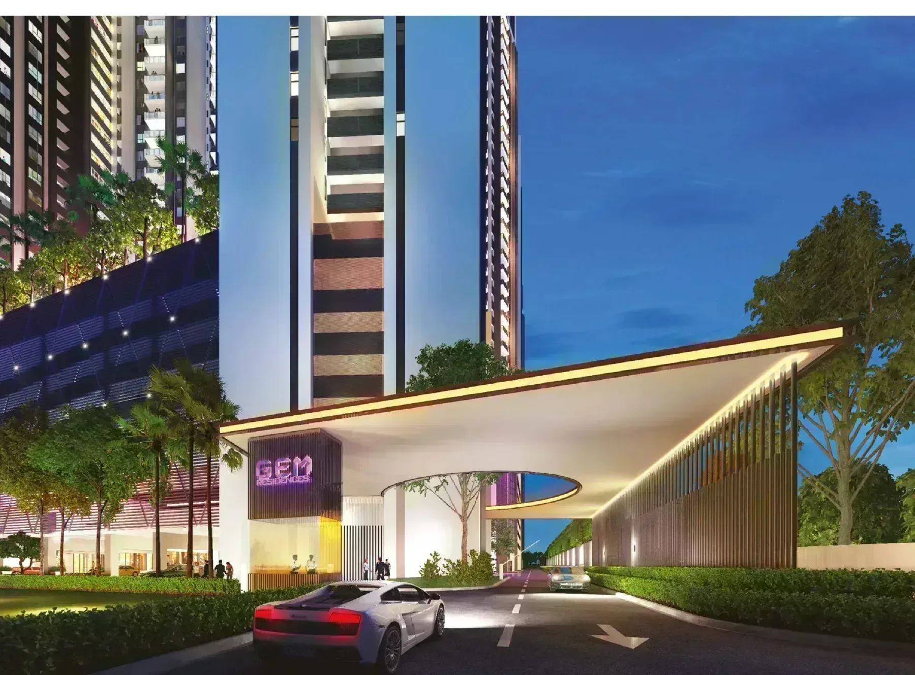 GEM Residences arrival dusk