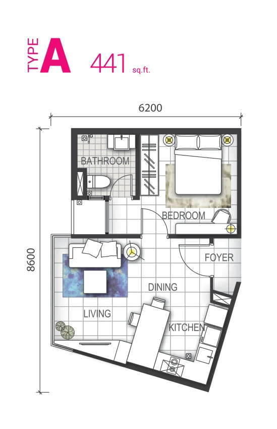 GEM Residences Type A floor plan