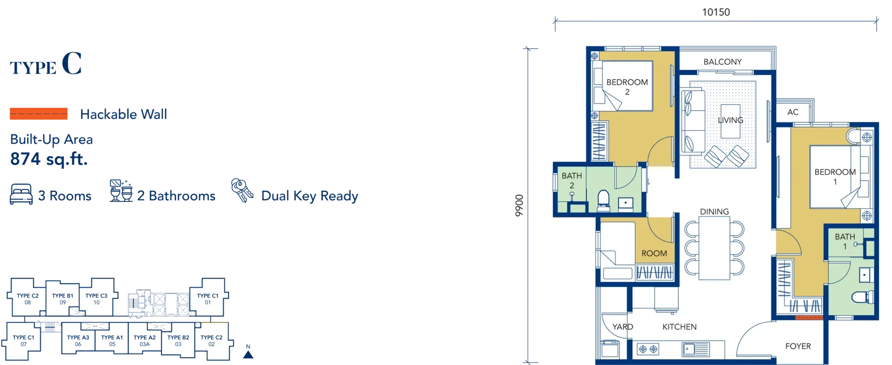 Gen Starz Type C (Dual Key) floor plan