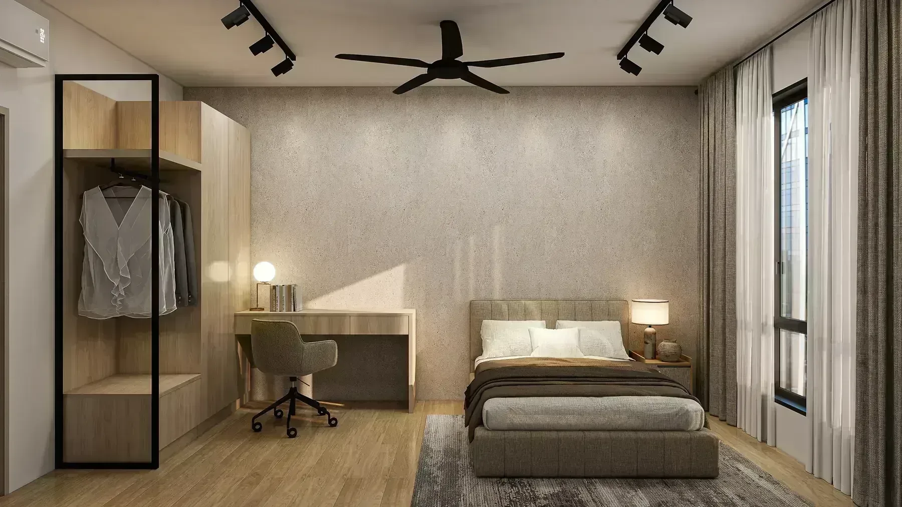 Grains Residences bedroom workspace