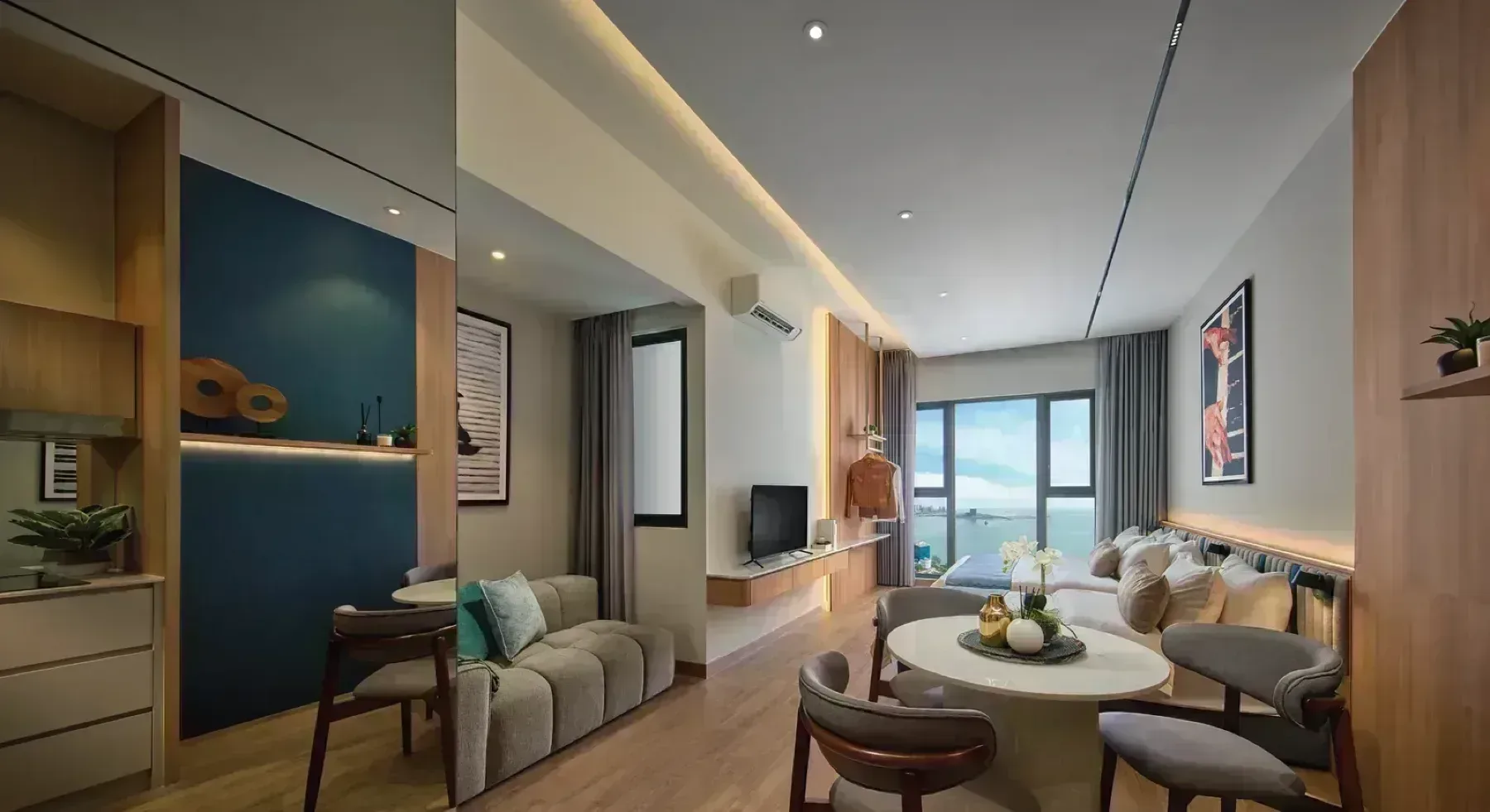 G'Vinton show unit living and dining area