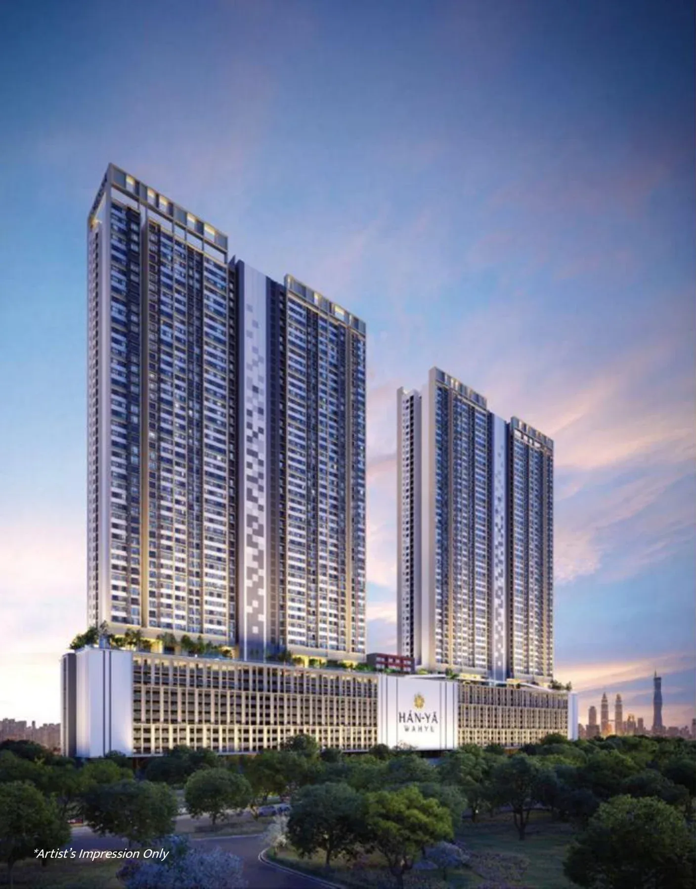 Hanya Wahyu twin 53-storey towers, artist's impression