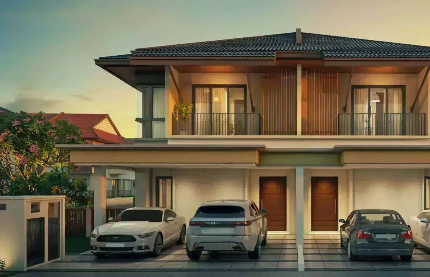 Jimbaran Gaia Gardens 2-storey semi-D facade artist impression