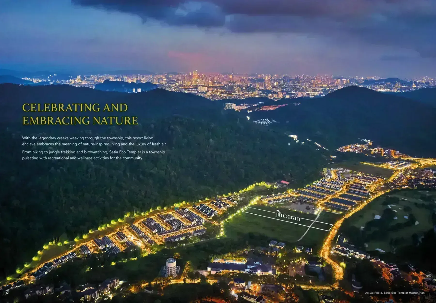 Setia Eco Templer township aerial view at night