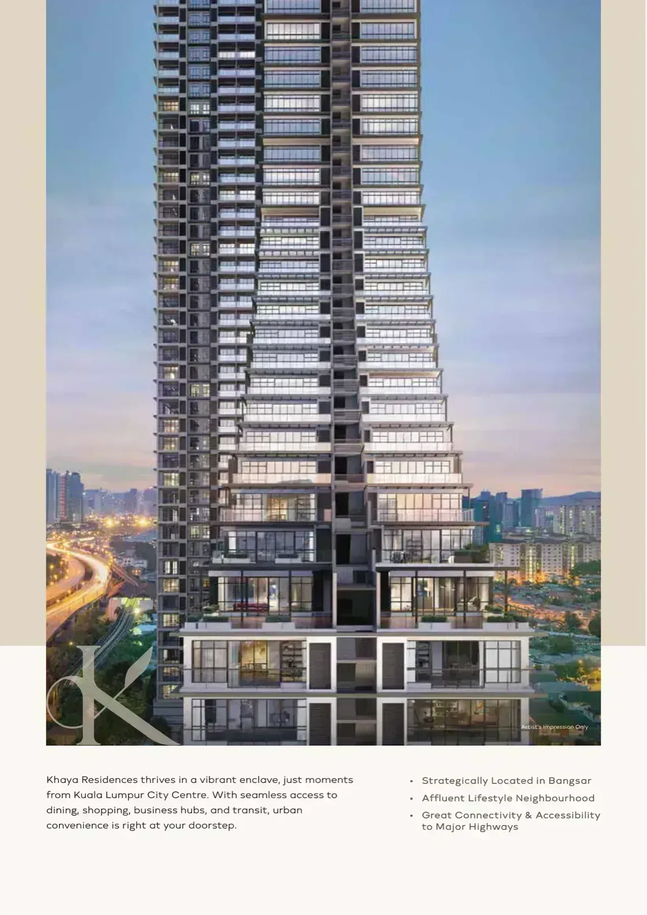khaya residences tower facade artist impression