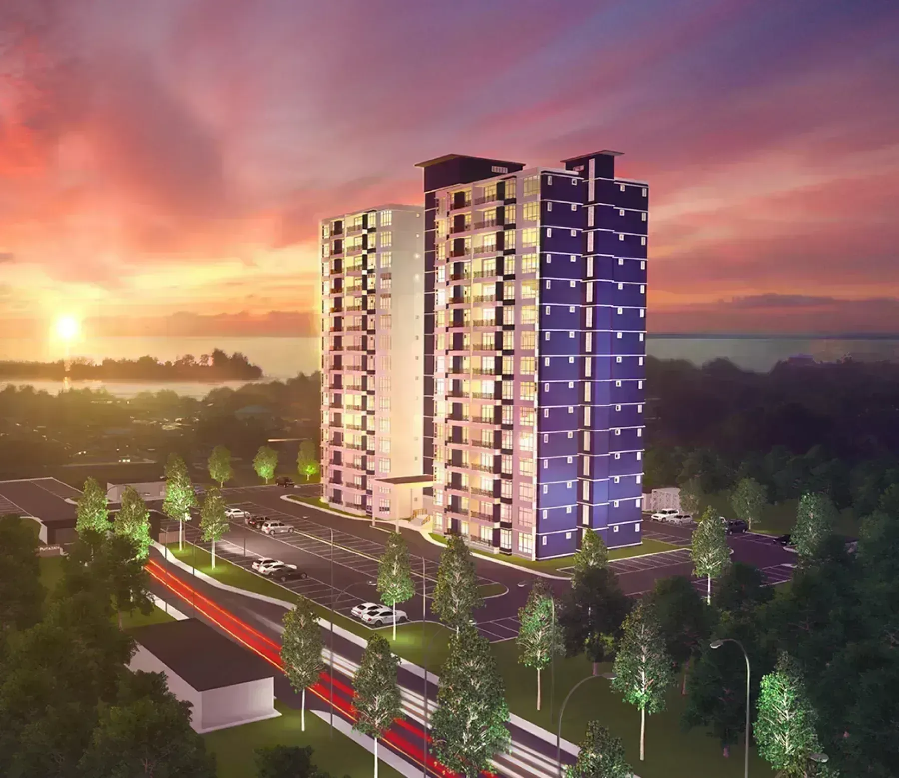 Kingfisher Putatan facade sunset