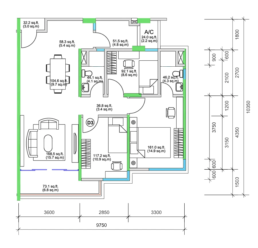 Kingfisher Putatan Type B floor plan