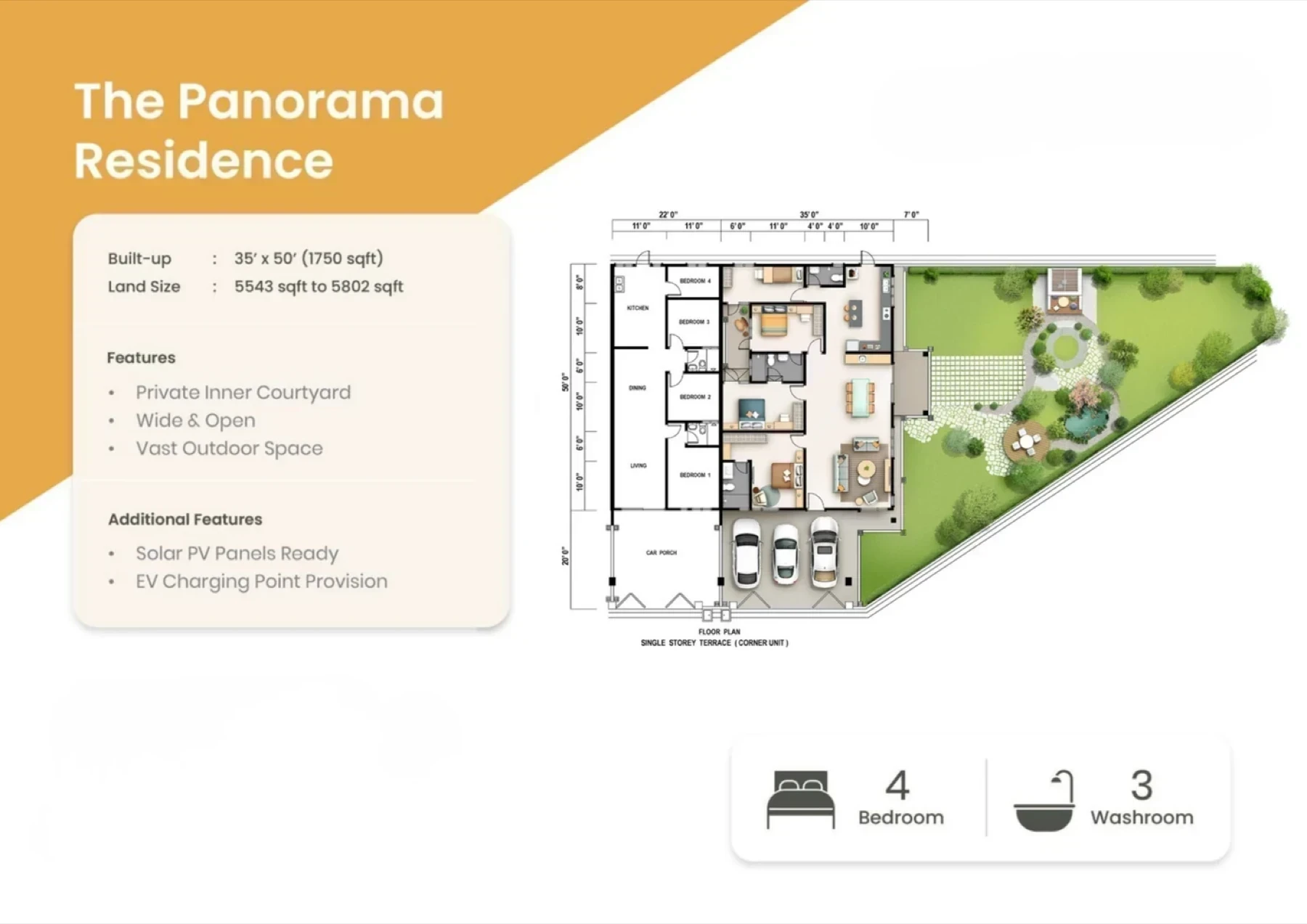 Klemeru Phase 4 Single-Storey Terrace (Corner, Phase 4) floor plan