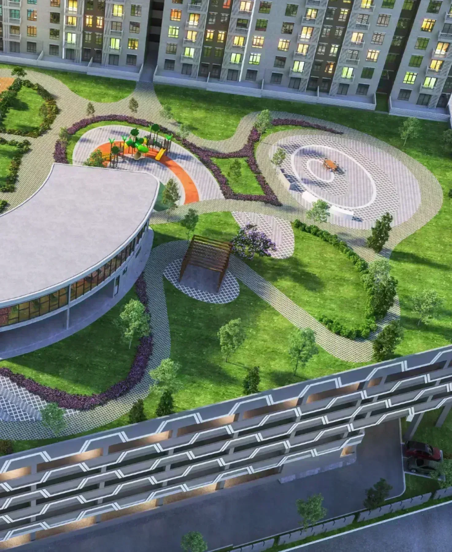 KSL Lakeview landscaped facility deck