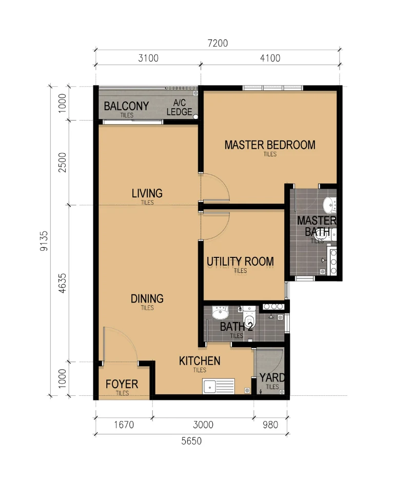 KSL Lakeview Type B1 floor plan