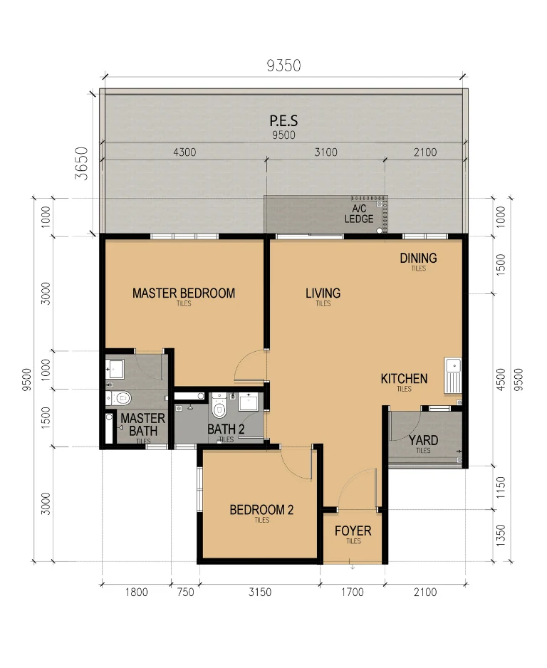 KSL Lakeview Type B4 floor plan