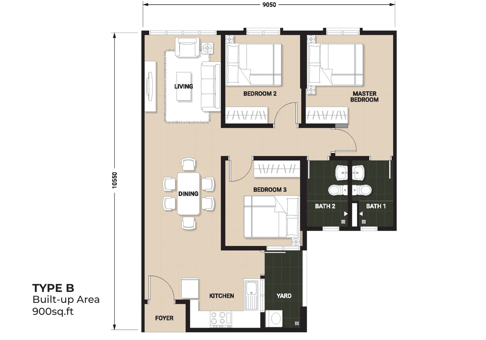 Laguna Bay Residences Type B floor plan