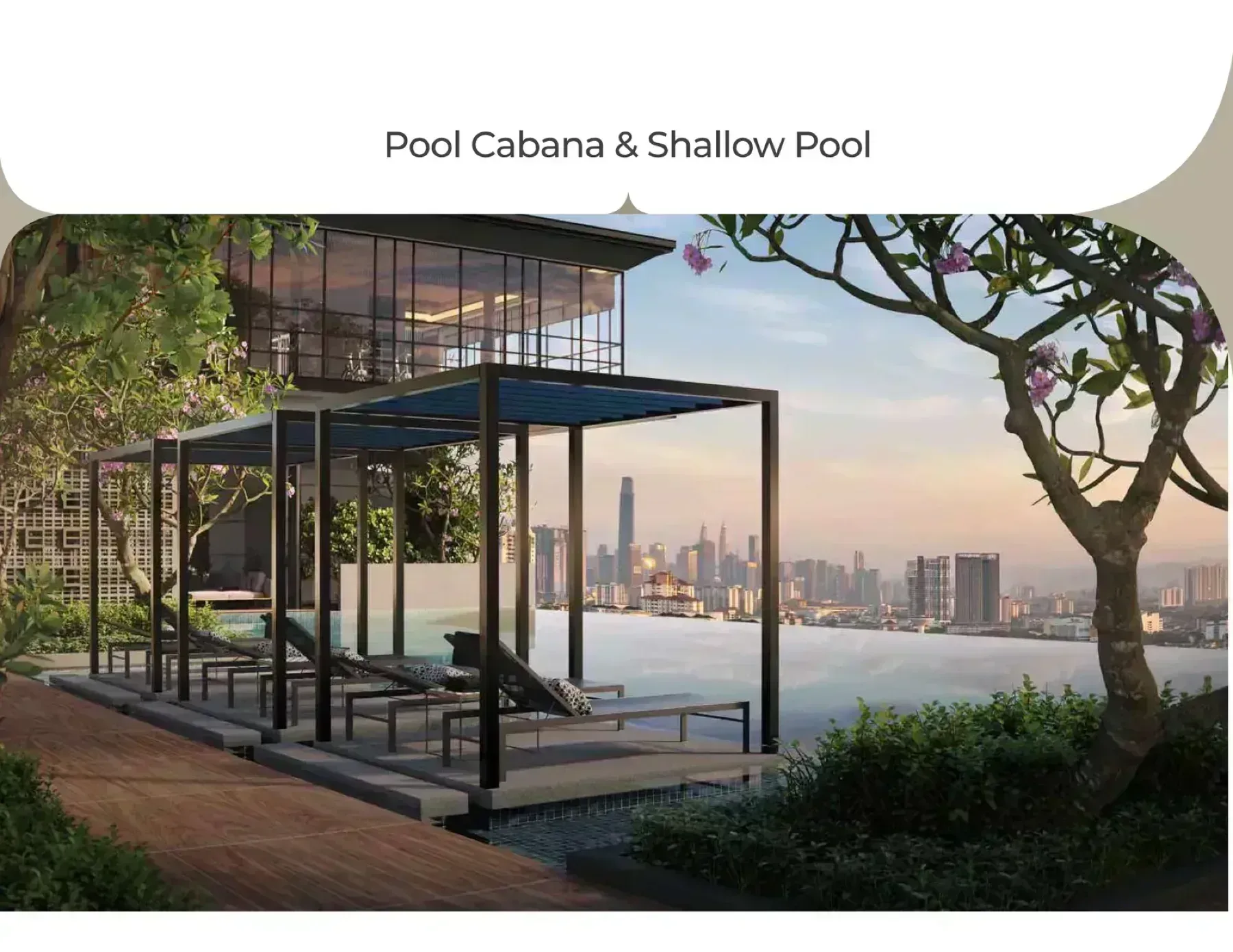 levia residence pool cabana artist impression