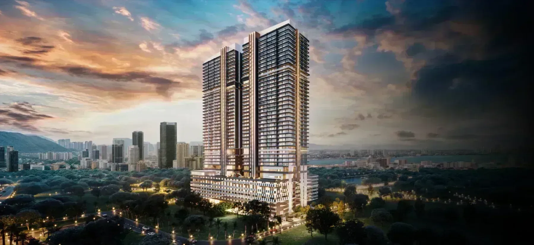 Lumina Residence twin towers artist's impression in George Town, Penang
