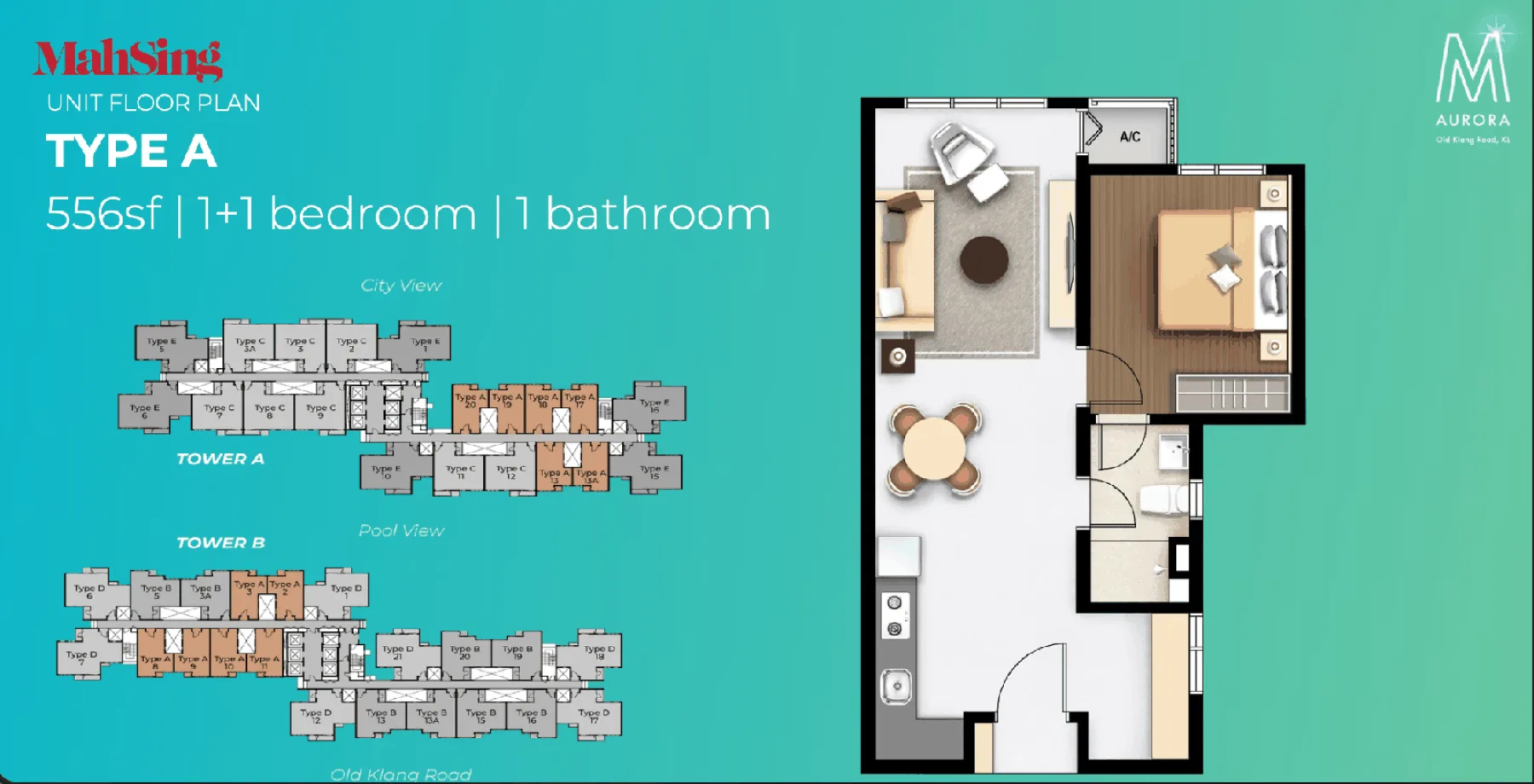 M Aurora Type A floor plan