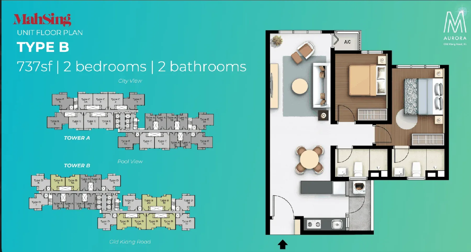 M Aurora Type B floor plan
